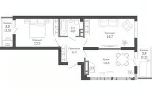 2-к квартира, вторичка, 57м2, 9/23 этаж