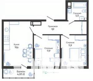 2-к квартира, вторичка, 60м2, 16/24 этаж