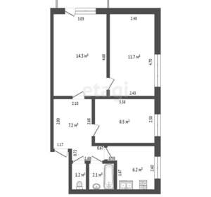 3-к квартира, вторичка, 52м2, 2/5 этаж