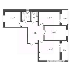 3-к квартира, вторичка, 88м2, 11/23 этаж