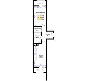 1-к квартира, вторичка, 49м2, 7/8 этаж