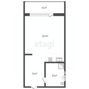 Студия квартира, вторичка, 24м2, 5/20 этаж