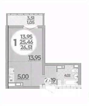 Студия квартира, вторичка, 27м2, 9/16 этаж