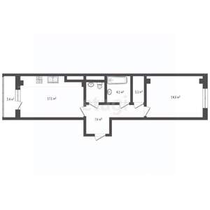 1-к квартира, вторичка, 48м2, 10/16 этаж