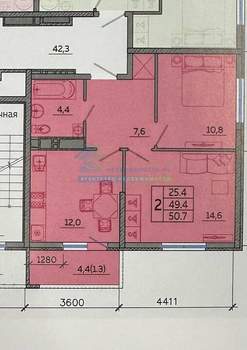 2-к квартира, вторичка, 50м2, 23/23 этаж