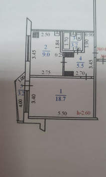 1-к квартира, вторичка, 36м2, 6/9 этаж