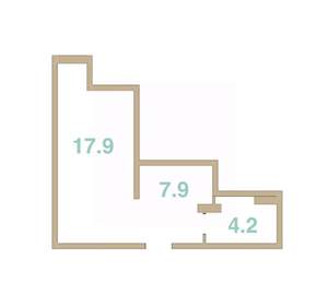 Студия квартира, вторичка, 30м2, 3/3 этаж