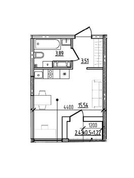 Студия квартира, вторичка, 24м2, 6/9 этаж