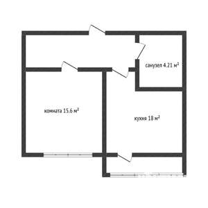 1-к квартира, вторичка, 43м2, 2/21 этаж