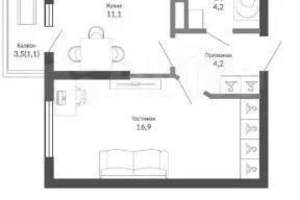 1-к квартира, вторичка, 38м2, 5/20 этаж