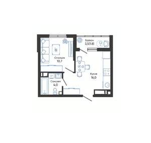 1-к квартира, вторичка, 33м2, 13/24 этаж