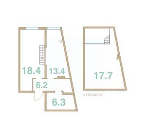 1-к квартира, вторичка, 62м2, 7/10 этаж