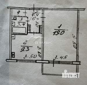 1-к квартира, вторичка, 37м2, 7/9 этаж