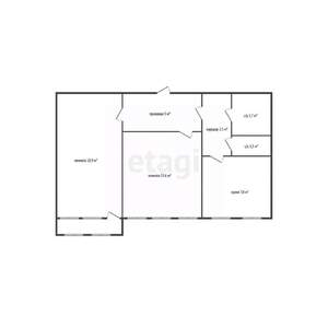 2-к квартира, вторичка, 52м2, 9/9 этаж