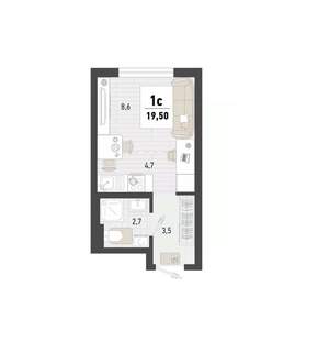 Студия квартира, вторичка, 20м2, 11/15 этаж
