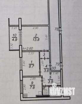 2-к квартира, вторичка, 47м2, 9/9 этаж