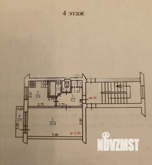 1-к квартира, вторичка, 31м2, 4/5 этаж