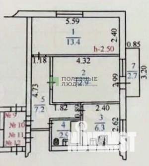 2-к квартира, вторичка, 44м2, 3/5 этаж