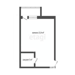 Студия квартира, вторичка, 30м2, 5/5 этаж