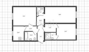 3-к квартира, вторичка, 66м2, 1/5 этаж