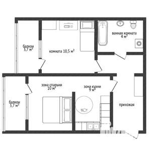 1-к квартира, вторичка, 43м2, 1/16 этаж