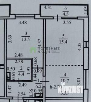 2-к квартира, вторичка, 50м2, 4/18 этаж