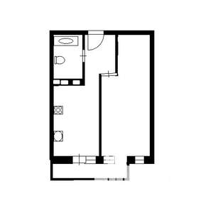1-к квартира, вторичка, 45м2, 6/16 этаж