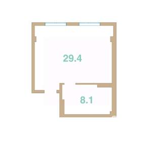 Студия квартира, вторичка, 38м2, 3/4 этаж