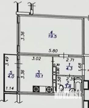 1-к квартира, вторичка, 38м2, 6/16 этаж