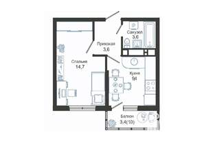 1-к квартира, вторичка, 32м2, 7/24 этаж