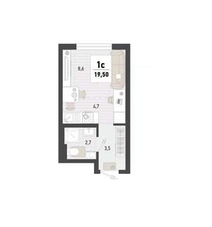 Студия квартира, вторичка, 20м2, 3/15 этаж