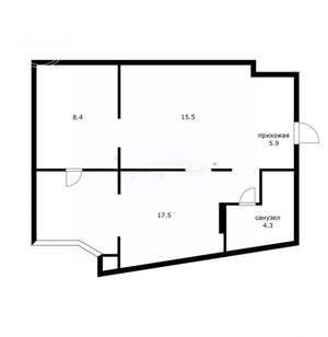 2-к квартира, вторичка, 52м2, 8/9 этаж