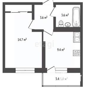 1-к квартира, вторичка, 32м2, 16/23 этаж