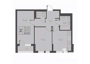 2-к квартира, вторичка, 50м2, 11/24 этаж