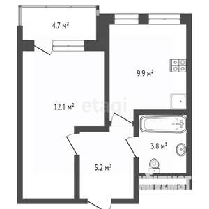 1-к квартира, вторичка, 29м2, 6/9 этаж