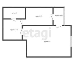 1-к квартира, вторичка, 41м2, 3/16 этаж