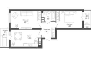 2-к квартира, вторичка, 56м2, 20/23 этаж