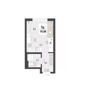 Студия квартира, вторичка, 20м2, 15/15 этаж