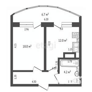 1-к квартира, вторичка, 38м2, 7/10 этаж