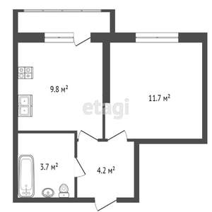 1-к квартира, вторичка, 30м2, 21/24 этаж