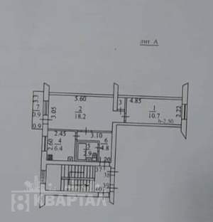 2-к квартира, вторичка, 44м2, 5/5 этаж