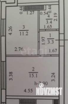 1-к квартира, вторичка, 33м2, 3/3 этаж