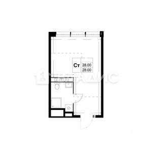 Студия квартира, вторичка, 28м2, 4/4 этаж