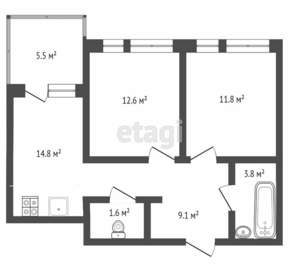 2-к квартира, вторичка, 52м2, 4/15 этаж