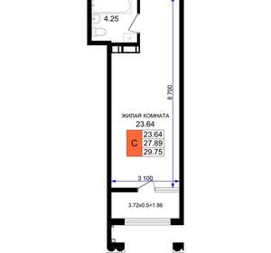 Студия квартира, вторичка, 30м2, 5/8 этаж