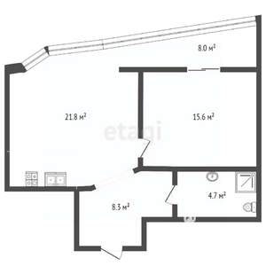 1-к квартира, вторичка, 58м2, 17/21 этаж