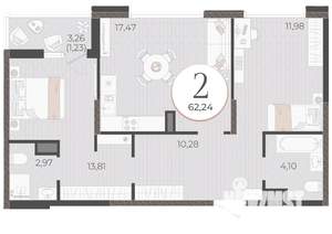2-к квартира, вторичка, 62м2, 9/9 этаж