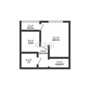 1-к квартира, вторичка, 32м2, 10/16 этаж