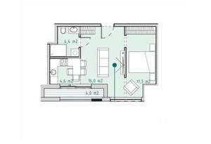 Студия квартира, вторичка, 40м2, 18/21 этаж