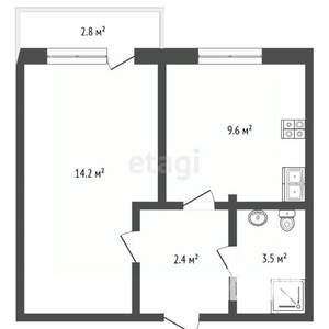 1-к квартира, вторичка, 30м2, 2/3 этаж